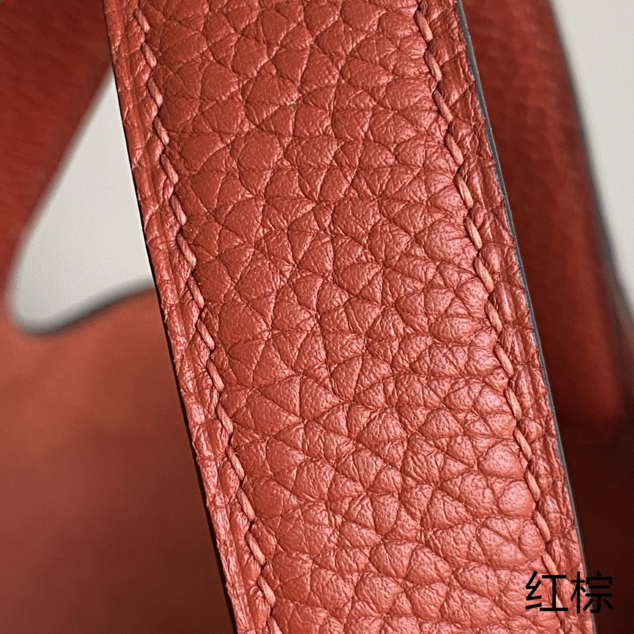 Picotin vegetable basket, red brown silver buckle 18cm, imported TC calfskin, pure hand-stitched beeswax thread, all-steel bright mirror hardware, real photos, long-term ready stock - Image 4