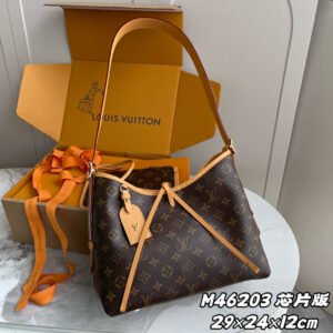 [C chip version] Internal price P, top original order [Exclusive background] Model number M46203 CarryAll small handbag is made of Monogram canvas and leather trim, making it a personal companion for urban life. The generous construction has a neat interior and a large interior pocket adds a functional element. Monogram canvas zippered clutch secured with leather strap. Dimensions: 29 x 24 x 12 cm